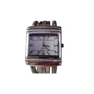 Silver-tone cuff watch, quartz, new battery—boho goth style statement piece wow